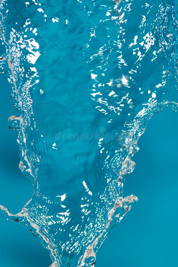 Water Splash on Blue Background Stock Image Image of splashing, space