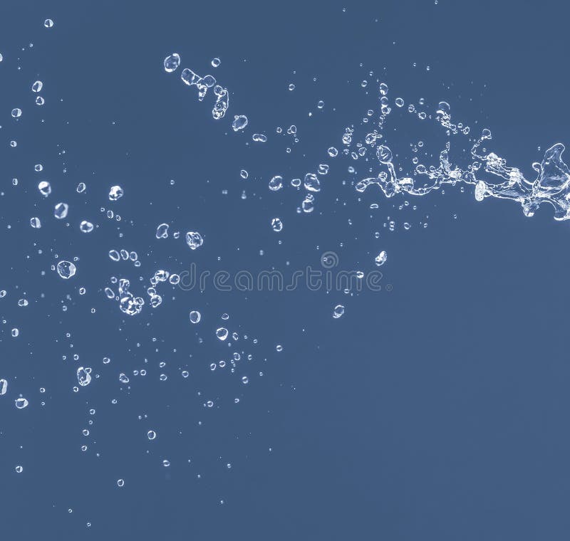 Water Splash on a Blue Background. Stock Image Image of blue, object