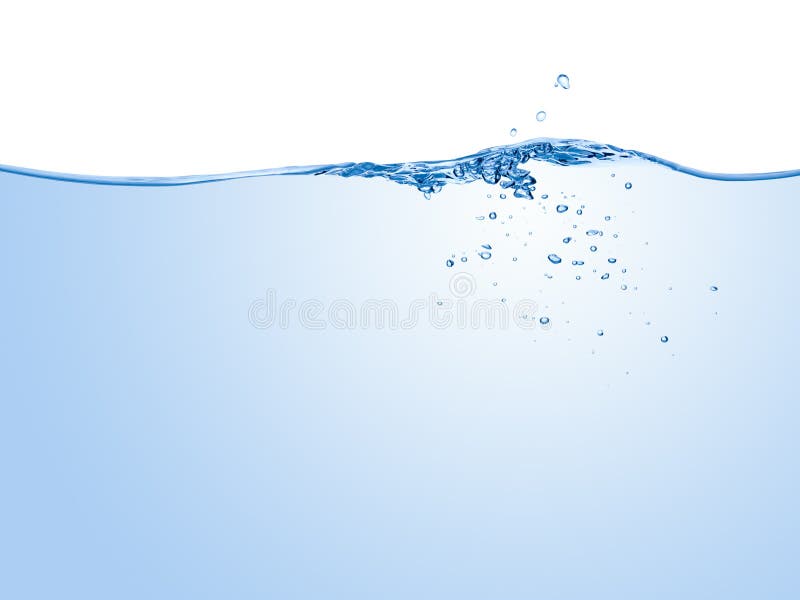 Wasser-splash mit Luftblasen, isoliert auf dem weißen hintergrund.