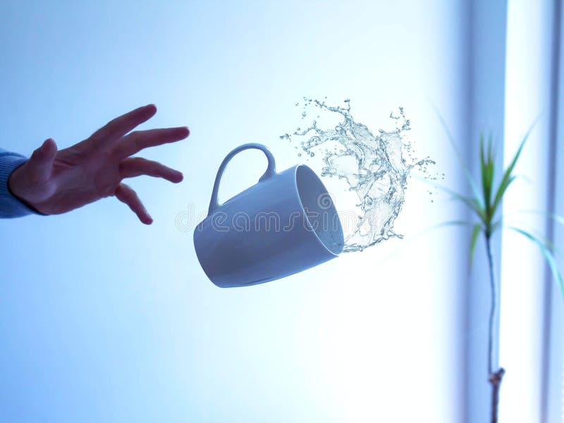 Water Splash from Floating Mug Stock Image Image of float, life 160734331