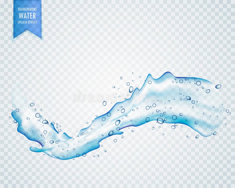 water splash flowing on transparent background