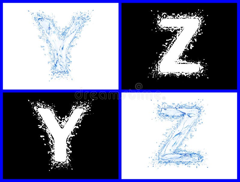 Abc Water Liquid Letter Set Capital X Y Z Stock Vector