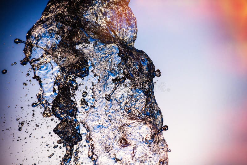 Water splash macro photo motion color move abstract background stock photo
