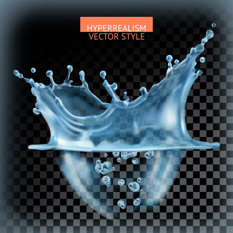 Water splash with transparency, vector