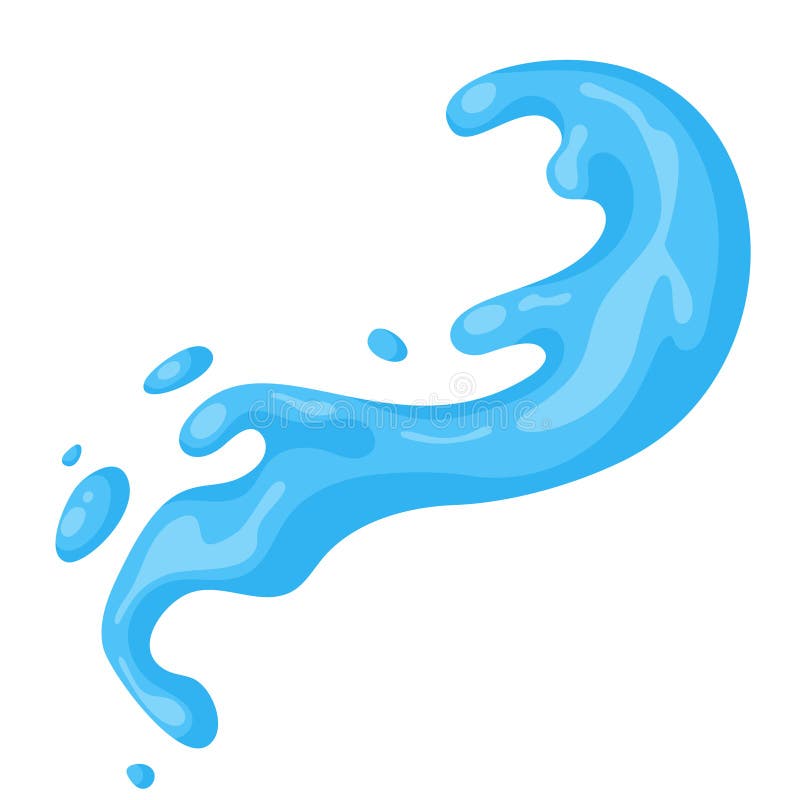 Water Splash. Vector Cartoon Illustration Stock Vector - Illustration of  clean, flow: 132103753