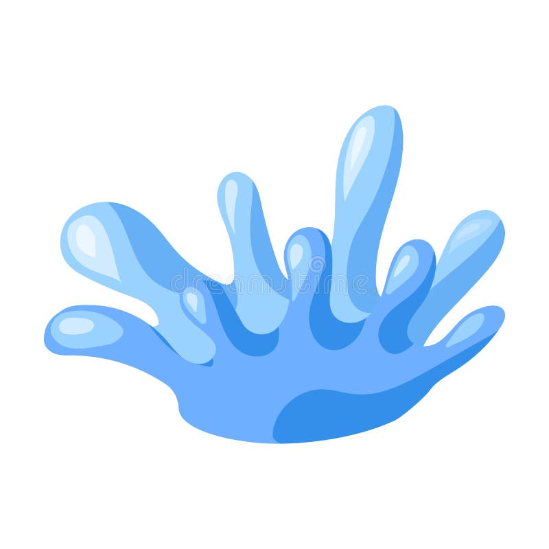 Water Splash Vector Icon.Cartoon Vector Icon Isolated on White
