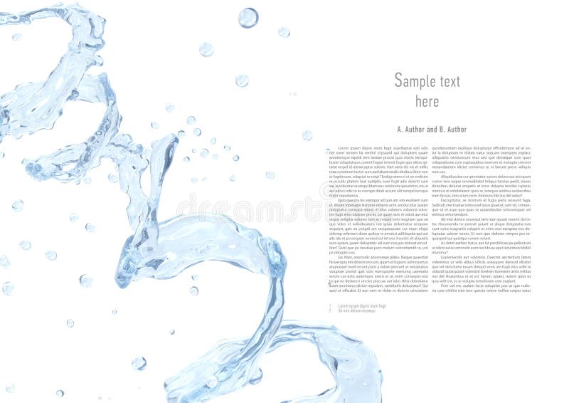 Water splash with water droplets isolated. Liquid template design element. 3D illustration.