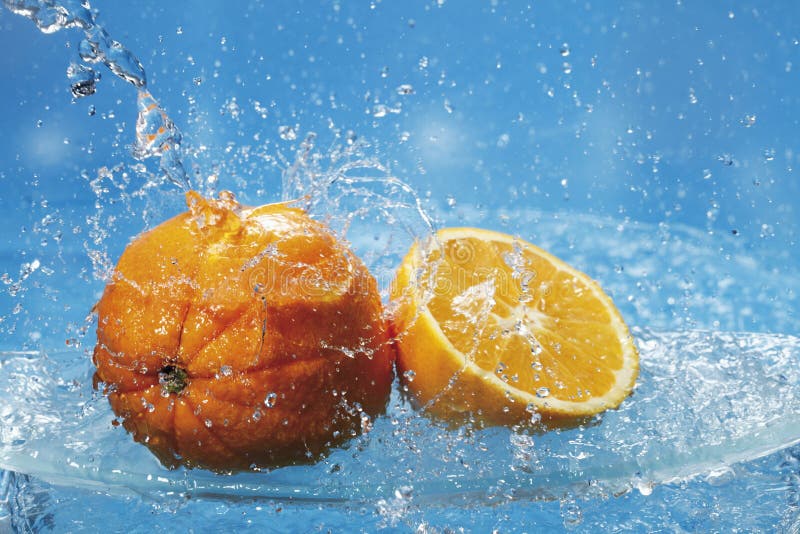 Water Splashing on Oranges and Lemons Stock Image Image of clear