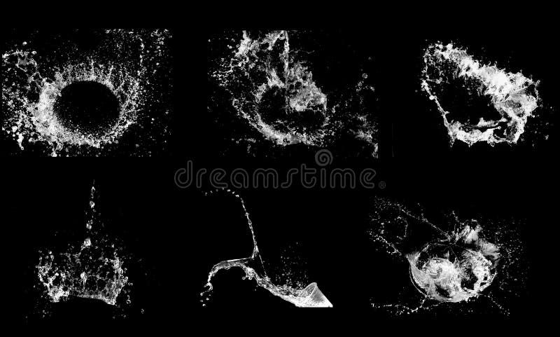 Water splashing isolated on a black background