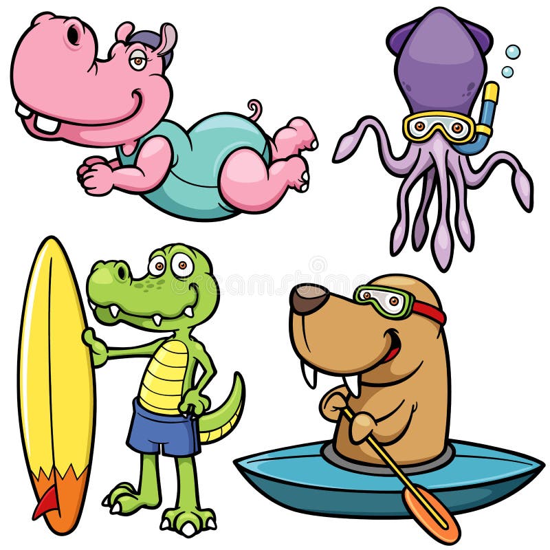 Water sport animal character