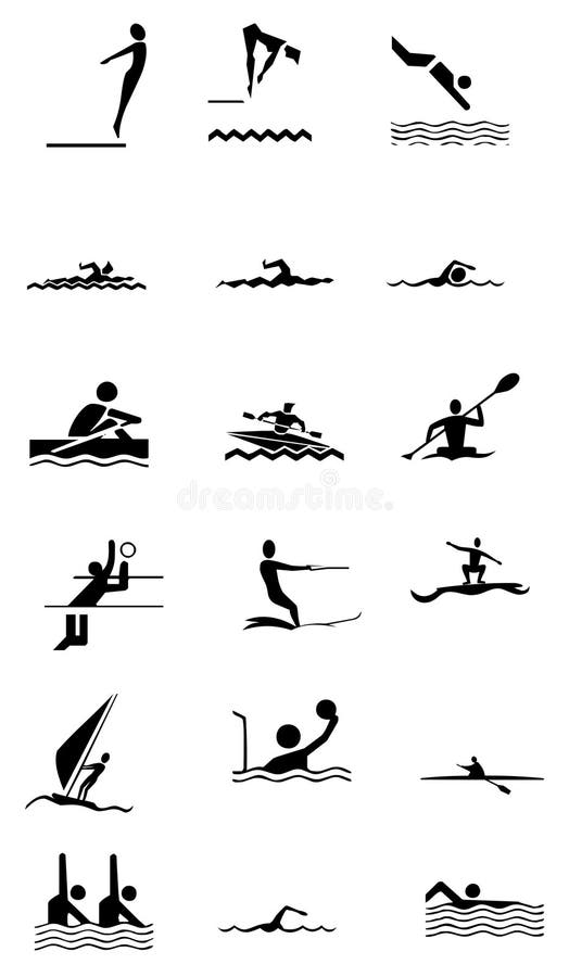 Water sports icon set stock illustration. Illustration of icon 106968663