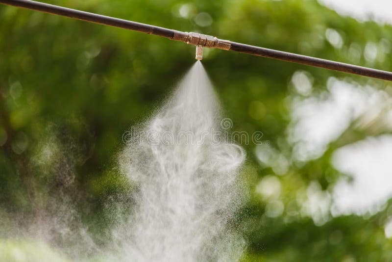 Water spray in farm royalty free stock photography