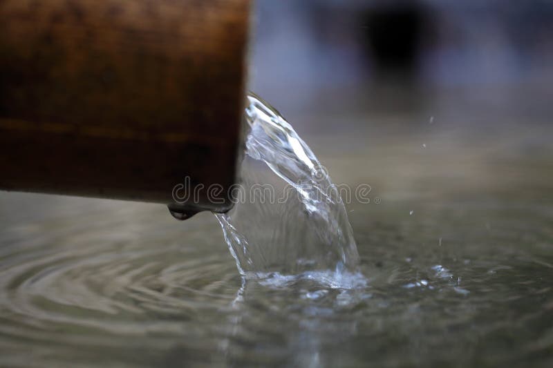 Water stream on a well