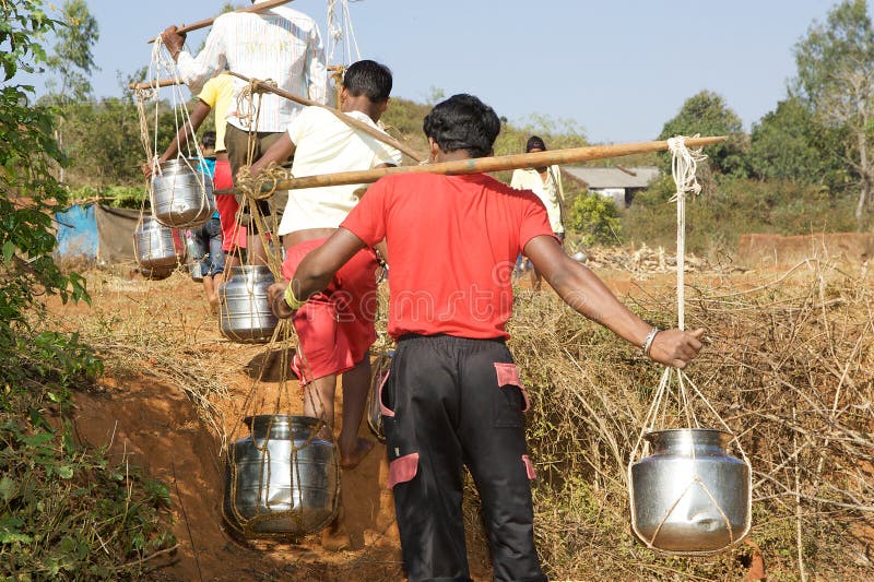 Water Supply in the Indian Rural Area Editorial Stock Image Image of