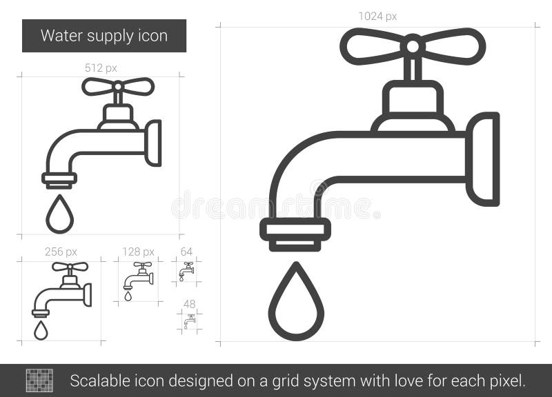 Water supply line icon. stock vector. Illustration of industry 94419445