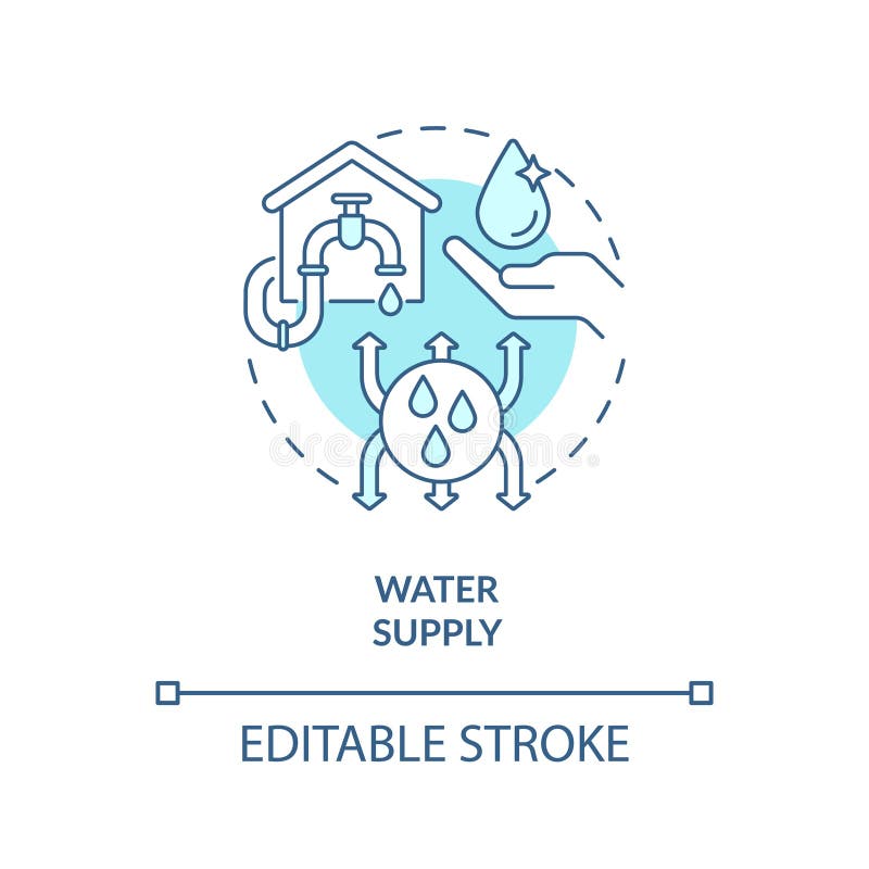 Water Supply Turquoise Concept Icon Stock Vector Illustration of