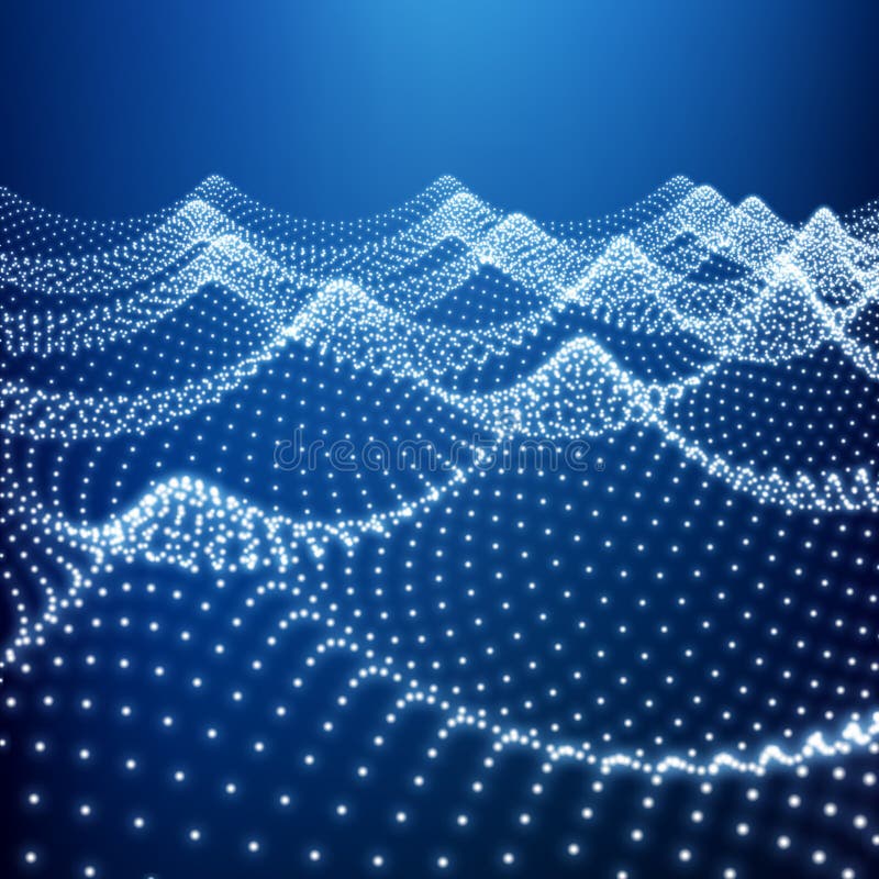 Water Surface. Wavy Grid. Lattice Structure. Ripple Grid. vector illustration