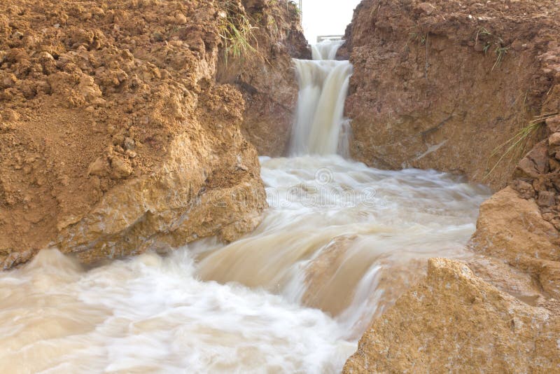 Water Swiftly Eroded Soil Erosion. Stock Photo Image of scenery