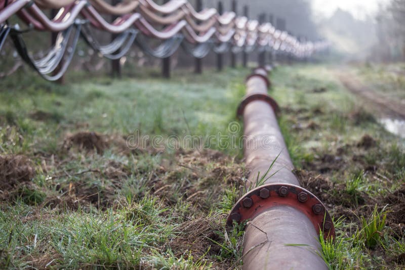 Water system at coal surface mining hambach germany stock photo