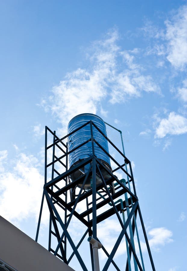 Water tank and blue sky stock image
