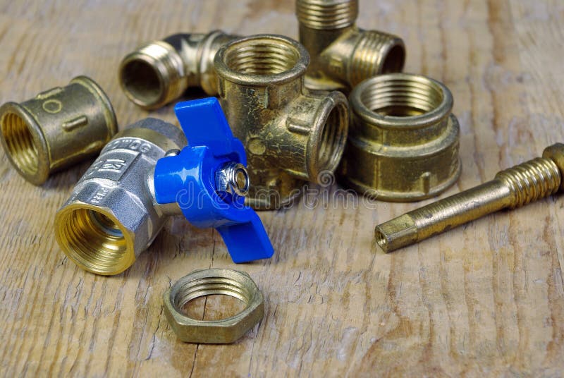 Water Tap and Fittings for Water Supply. Plumbing Fixtures and Piping