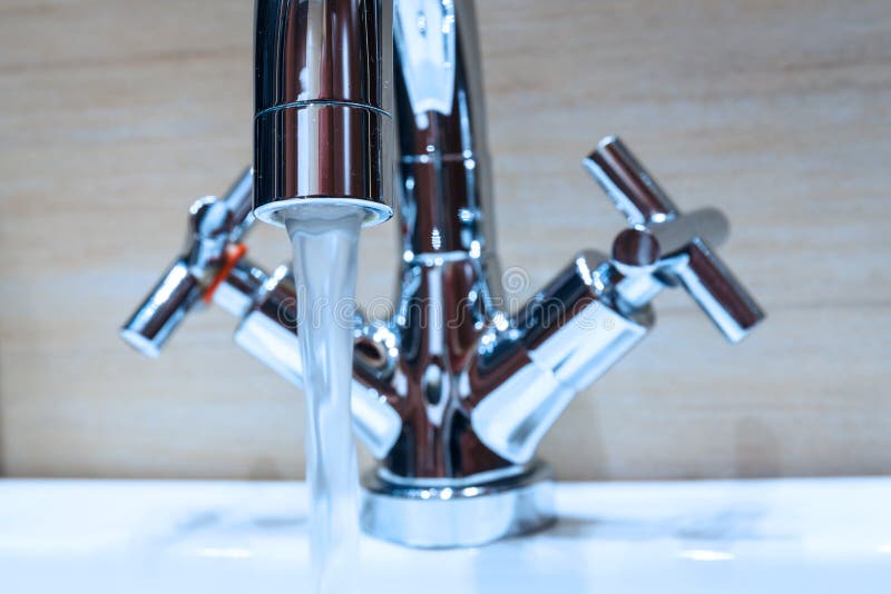 Water Tap with Modern Design in Bathroom Stock Image Image of retro