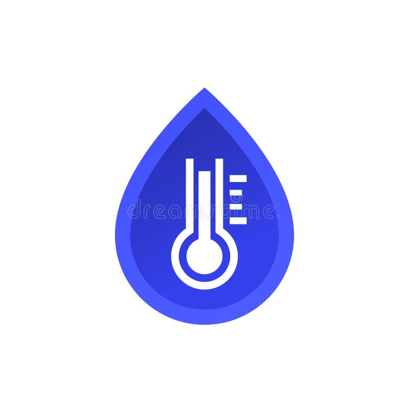 Water Temperature Icon with a Thermometer Stock Vector Illustration