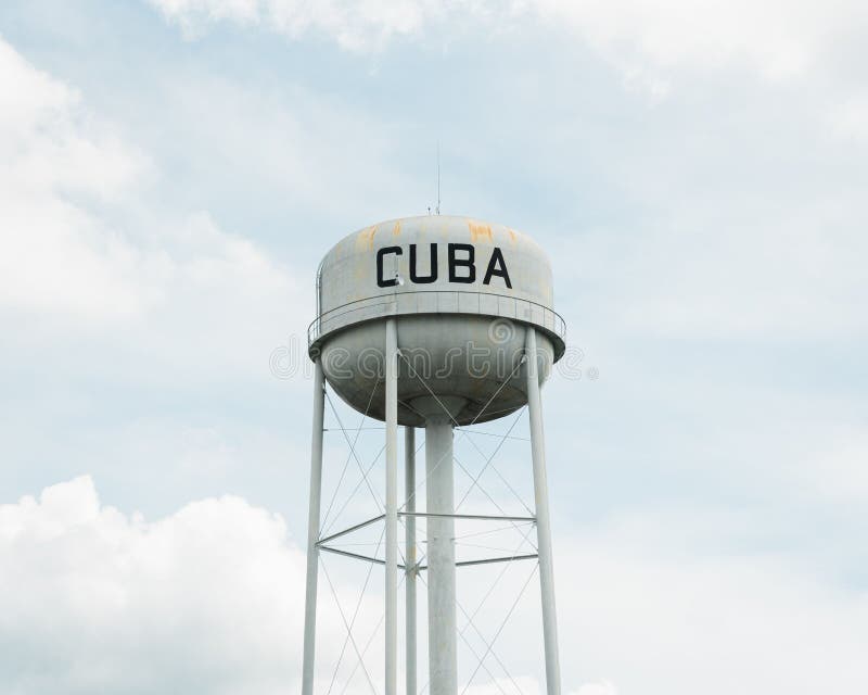 Water Tower in Cuba, Missouri, on Route 66 Stock Photo Image of