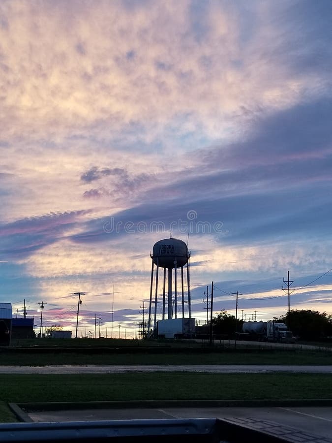 Water Tower Purple Sunset Nocona Stock Photo Image of nocona, purple