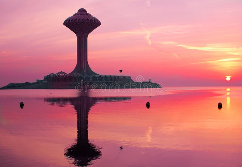 Water Tower at Sunrise stock photography
