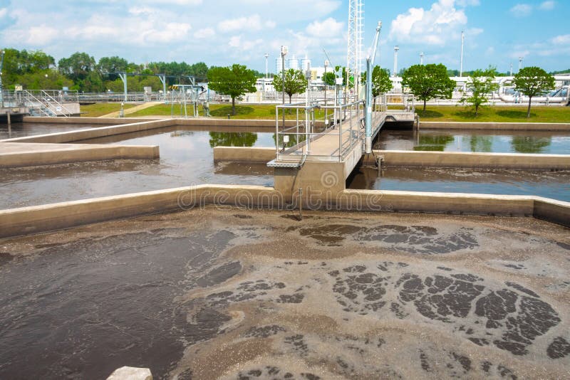 Water Treatment Facility With Large Pools Stock Image Image of clean
