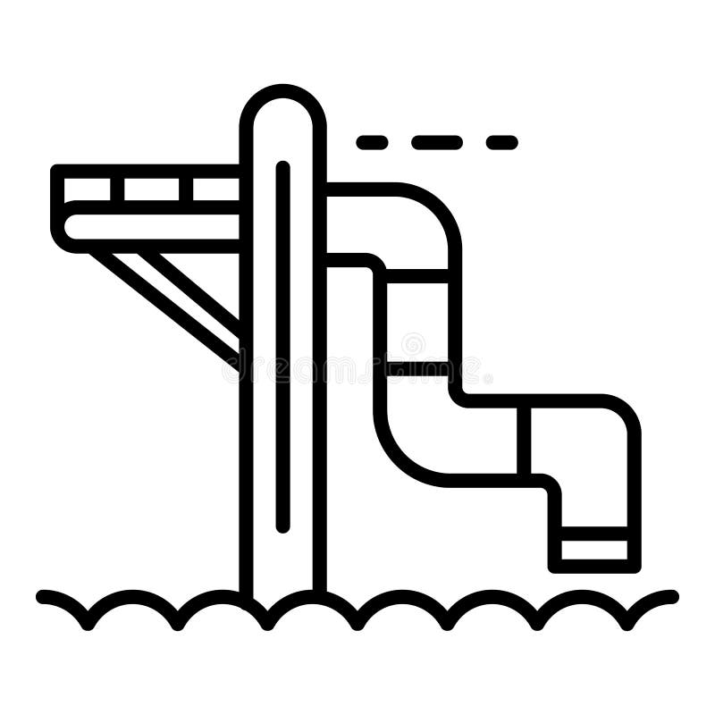 Water tube slide icon, outline style