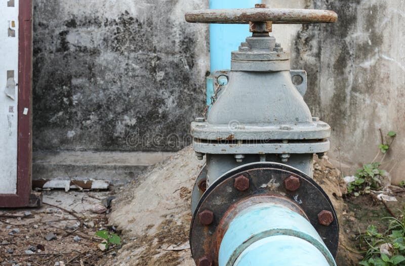 Water Valve Big, the Rust Water Valve, and Pipe Stock Image Image of