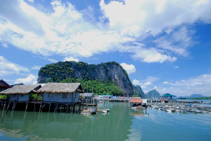 Water Village in Sea, Thailand Stock Image - Image of phuket, travel