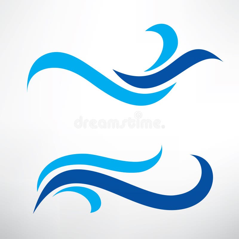 Water Wave Line Logo Symbols Stock Vector Illustration Of Creative Antique