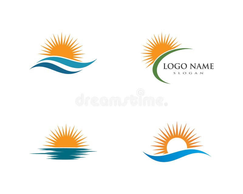 Water Wave symbol and icon Logo Template vector illustration