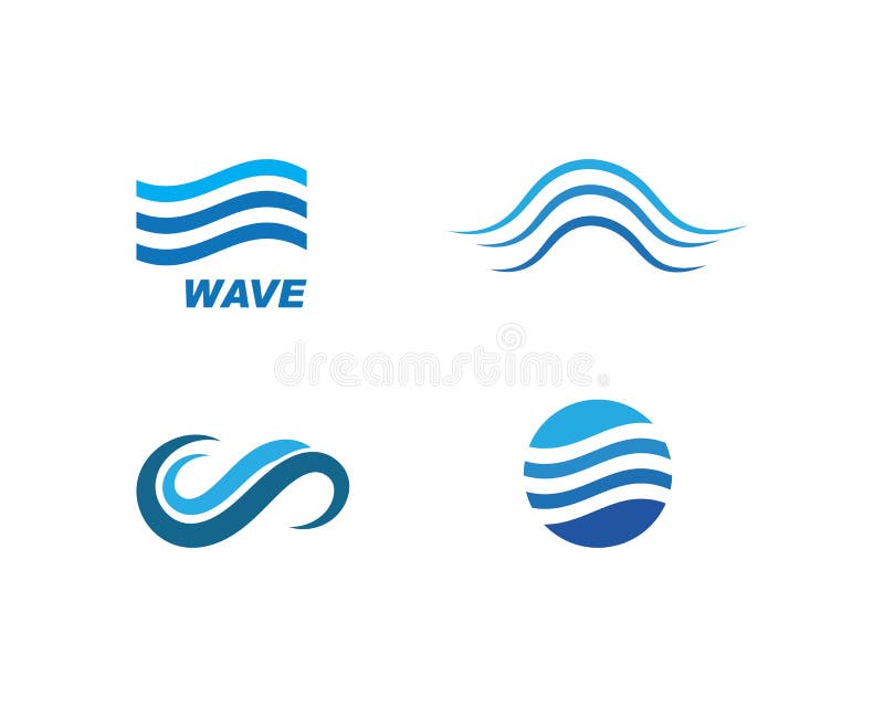 Water Wave symbol and icon Logo Template vector illustration