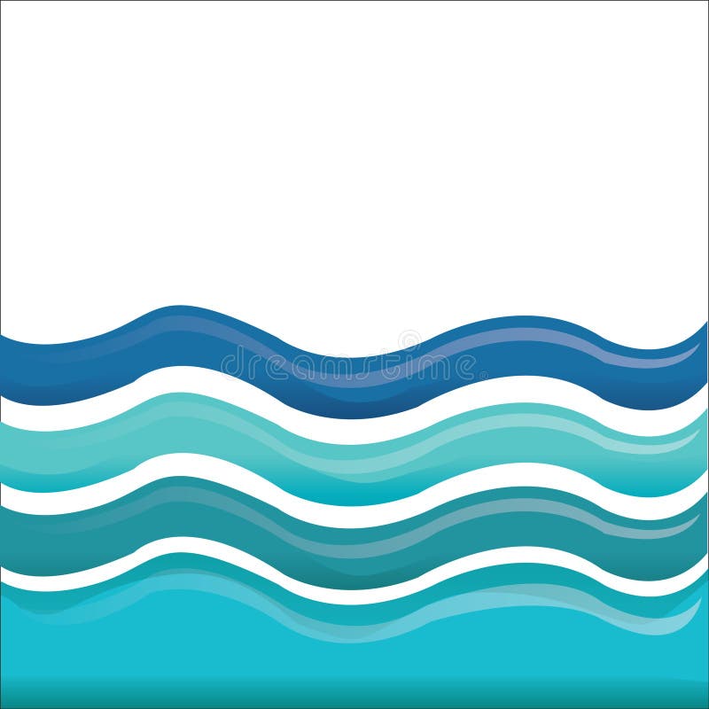 Water Waves. Vector Illustration Decorative Background Design Stock