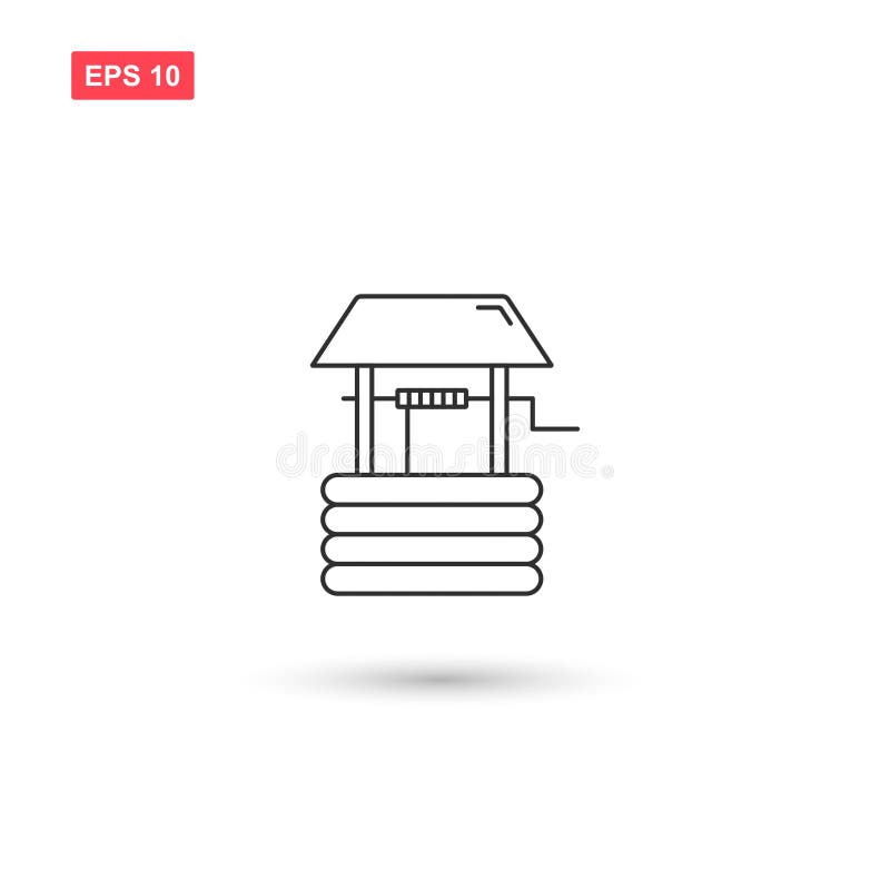 Water Well Icon Vector Design Isolated 4 Stock Vector - Illustration of