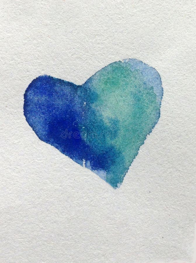 Set of blue watercolor hearts Royalty Free Vector Image