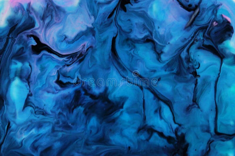 Watercolor abstract blue black color marble liquid texture background. Watercolor abstract blue black color marble liquid texture background