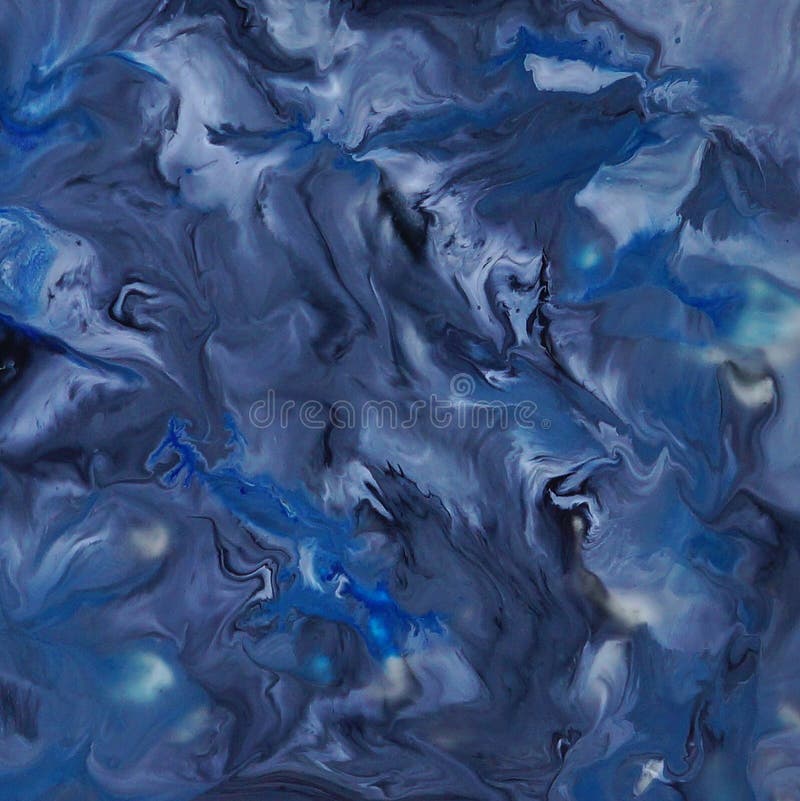 Watercolor Abstract Blue, Black and White Color Stock Photo Image of