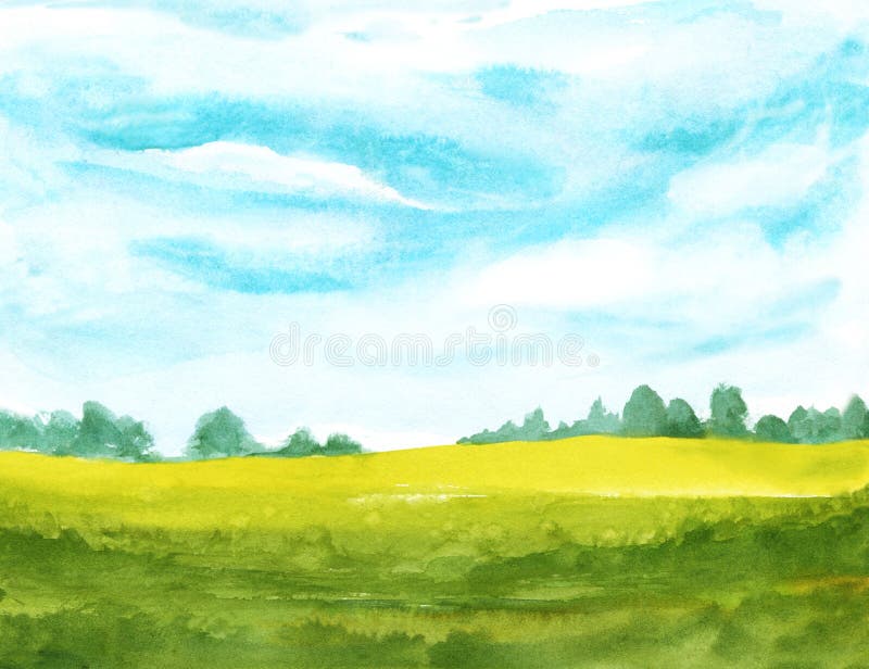 Grass And Sky On Hand Made Paper ,paper Craft Stock Photo, Picture and  Royalty Free Image. Image 12536780.