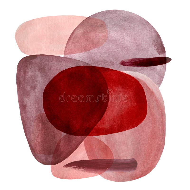 Watercolor art, abstract composition of geometric shapes. boho Illustration stock images