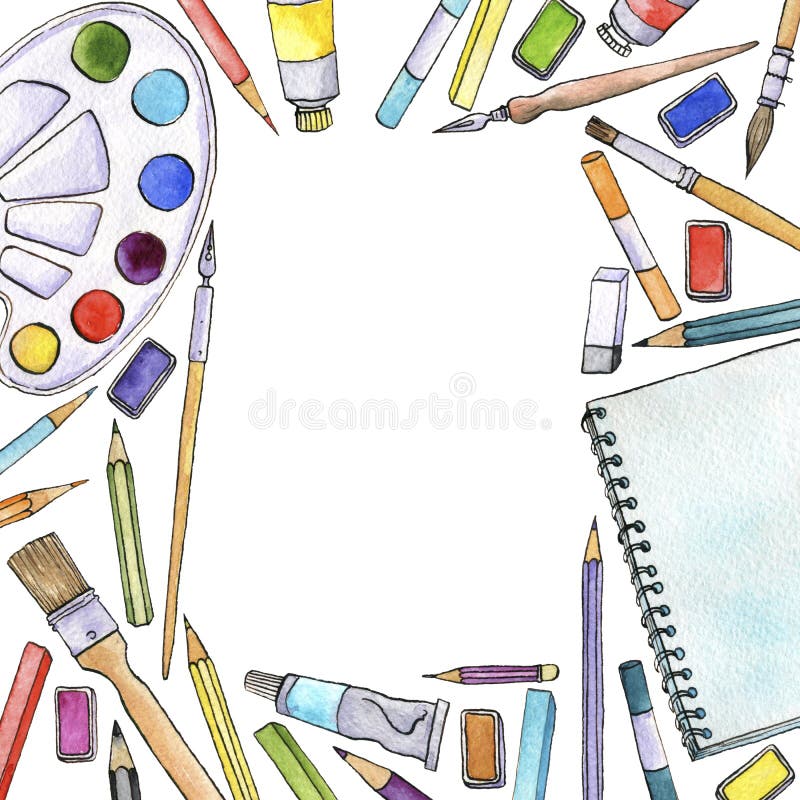 https://thumbs.dreamstime.com/b/watercolor-artistic-workspace-watercolor-artistic-workspace-hand-drawn-mock-up-art-materials-white-background-painting-99868266.jpg