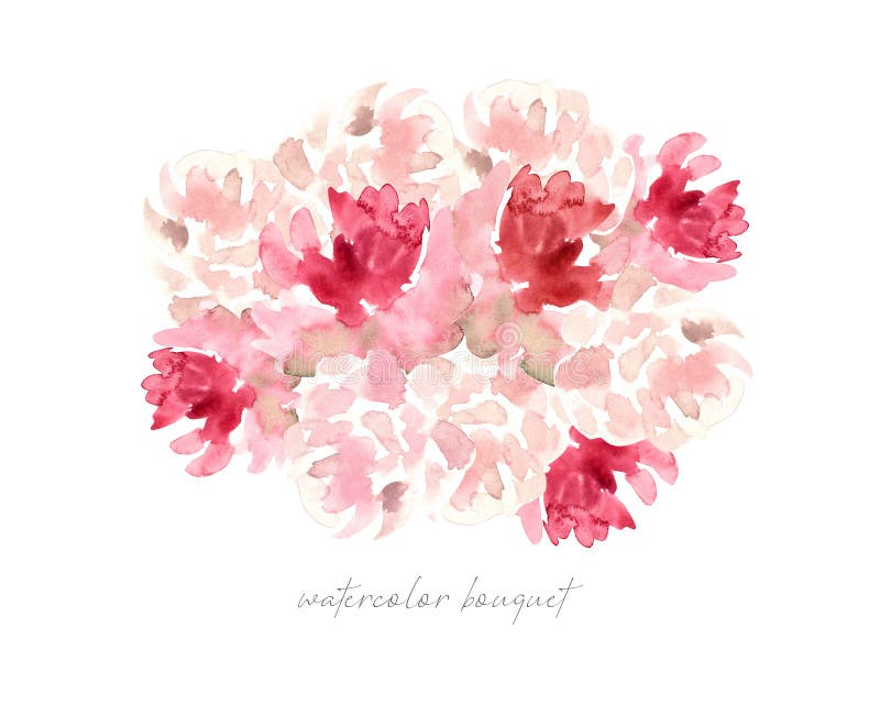 Watercolor backgrounde, pink roses and peonies bouquet, flowers vector illustration Watercolor backgrounde, pink roses and peonies bouquet, flowers vector illustration