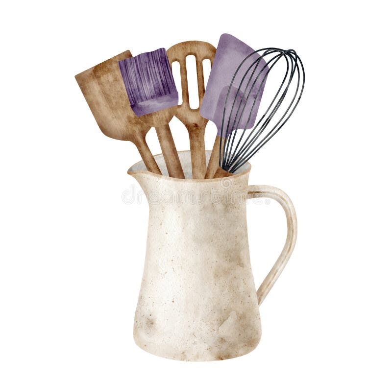 https://thumbs.dreamstime.com/b/watercolor-baking-utensils-illustration-hand-drawn-wooden-spatula-pastry-brush-whisk-white-jug-isolated-background-270169257.jpg