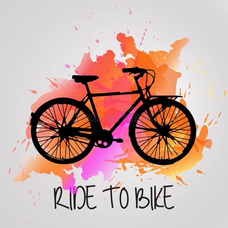 Watercolor Bike Stock Vector Image 58989721