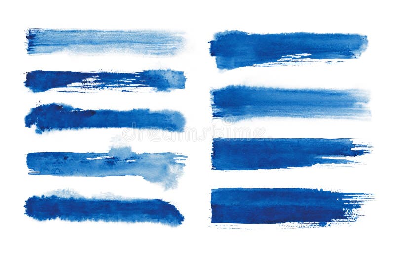 watercolor Blauwe abstracte geschilderde die inktslagen op waterverfdocument worden geplaatst Inktslagen Vlakke vriendelijke bors royalty-vrije stock foto watercolor Blauwe abstracte geschilderde die inktslagen op waterverfdocument worden geplaatst Inktslagen Vlakke vriendelijke bors royalty-vrije stock foto