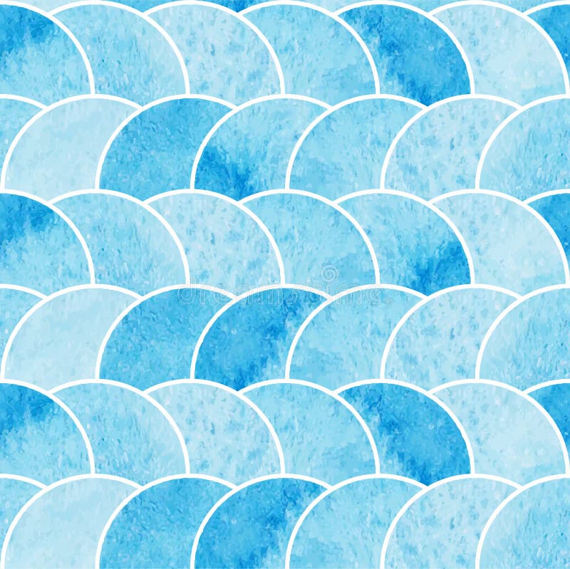 Watercolor blue abstract seamless wallpaper stock photo